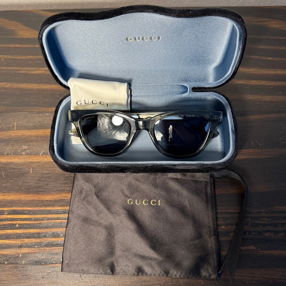 GUCCI Rectangle Wayfarer Red‎ & Green Logo Sunglasses - Picture 10 of 10